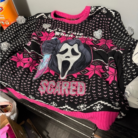 You’re Cute When You’re Scared” Scream Sweater 🎃🔪 - Picture 3 of 5